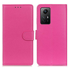 Coque Portefeuille Livre Cuir Etui Clapet A03D pour Xiaomi Redmi Note 12S Rose Rouge