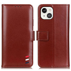 Coque Portefeuille Livre Cuir Etui Clapet A04 pour Apple iPhone 13 Marron