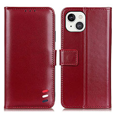 Coque Portefeuille Livre Cuir Etui Clapet A04 pour Apple iPhone 14 Plus Rouge