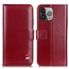 Coque Portefeuille Livre Cuir Etui Clapet A04 pour Apple iPhone 14 Pro Rouge