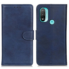 Coque Portefeuille Livre Cuir Etui Clapet A04D pour Motorola Moto E20 Bleu