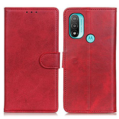 Coque Portefeuille Livre Cuir Etui Clapet A04D pour Motorola Moto E20 Rouge