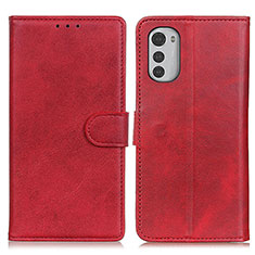 Coque Portefeuille Livre Cuir Etui Clapet A04D pour Motorola Moto E32 Rouge