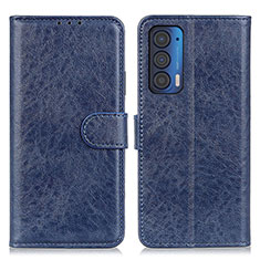 Coque Portefeuille Livre Cuir Etui Clapet A04D pour Motorola Moto Edge (2021) 5G Bleu