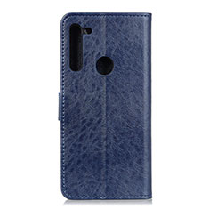 Coque Portefeuille Livre Cuir Etui Clapet A04D pour Motorola Moto One Fusion Plus Bleu