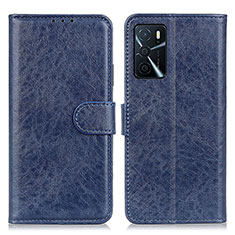 Coque Portefeuille Livre Cuir Etui Clapet A04D pour Oppo A16s Bleu