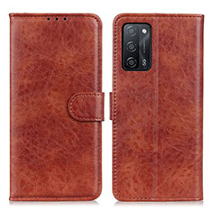 Coque Portefeuille Livre Cuir Etui Clapet A04D pour Oppo A53s 5G Marron