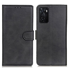 Coque Portefeuille Livre Cuir Etui Clapet A04D pour Oppo A55S 5G Noir