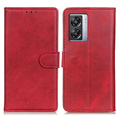 Coque Portefeuille Livre Cuir Etui Clapet A04D pour Oppo A56S 5G Rouge