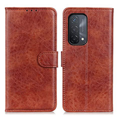 Coque Portefeuille Livre Cuir Etui Clapet A04D pour Oppo A74 5G Marron