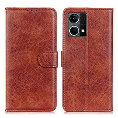 Coque Portefeuille Livre Cuir Etui Clapet A04D pour Oppo F21 Pro 4G Marron