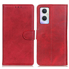 Coque Portefeuille Livre Cuir Etui Clapet A04D pour Oppo F21 Pro 5G Rouge