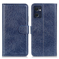 Coque Portefeuille Livre Cuir Etui Clapet A04D pour Oppo Find X5 Lite 5G Bleu