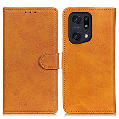 Coque Portefeuille Livre Cuir Etui Clapet A04D pour Oppo Find X5 Pro 5G Marron