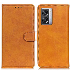 Coque Portefeuille Livre Cuir Etui Clapet A04D pour Oppo K10 5G India Marron