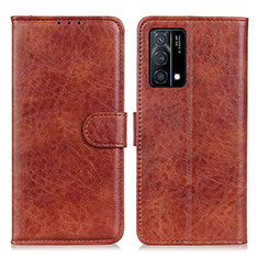 Coque Portefeuille Livre Cuir Etui Clapet A04D pour Oppo K9 5G Marron