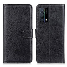 Coque Portefeuille Livre Cuir Etui Clapet A04D pour Oppo K9 5G Noir