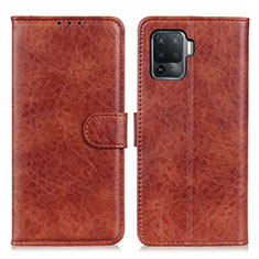 Coque Portefeuille Livre Cuir Etui Clapet A04D pour Oppo Reno5 F Marron