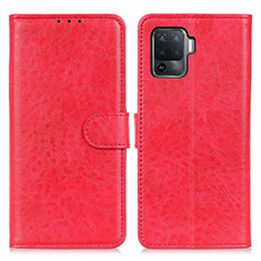 Coque Portefeuille Livre Cuir Etui Clapet A04D pour Oppo Reno5 F Rouge