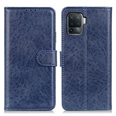 Coque Portefeuille Livre Cuir Etui Clapet A04D pour Oppo Reno5 Lite Bleu