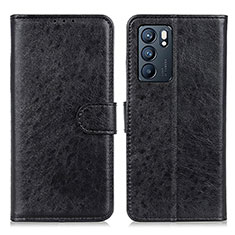 Coque Portefeuille Livre Cuir Etui Clapet A04D pour Oppo Reno6 5G Noir