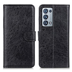 Coque Portefeuille Livre Cuir Etui Clapet A04D pour Oppo Reno6 Pro 5G Noir