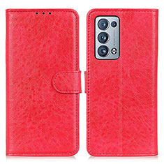 Coque Portefeuille Livre Cuir Etui Clapet A04D pour Oppo Reno6 Pro 5G Rouge