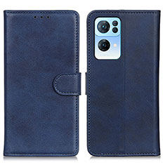 Coque Portefeuille Livre Cuir Etui Clapet A04D pour Oppo Reno7 Pro 5G Bleu