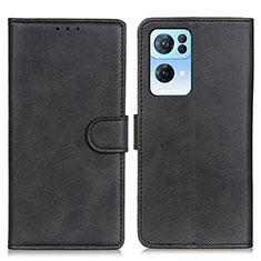 Coque Portefeuille Livre Cuir Etui Clapet A04D pour Oppo Reno7 Pro 5G Noir