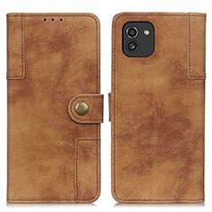 Coque Portefeuille Livre Cuir Etui Clapet A04D pour Samsung Galaxy A03 Marron