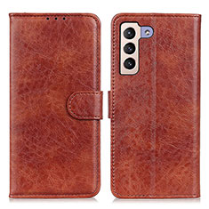 Coque Portefeuille Livre Cuir Etui Clapet A04D pour Samsung Galaxy S22 5G Marron