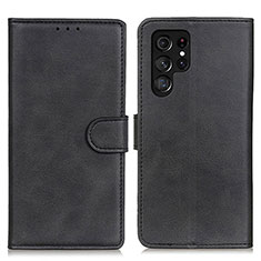 Coque Portefeuille Livre Cuir Etui Clapet A04D pour Samsung Galaxy S23 Ultra 5G Noir