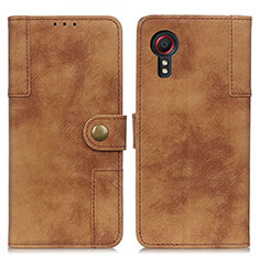 Coque Portefeuille Livre Cuir Etui Clapet A04D pour Samsung Galaxy XCover 5 SM-G525F Marron