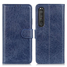 Coque Portefeuille Livre Cuir Etui Clapet A04D pour Sony Xperia 1 III Bleu