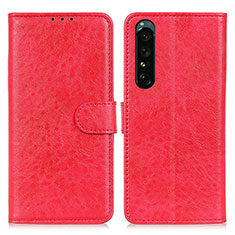 Coque Portefeuille Livre Cuir Etui Clapet A04D pour Sony Xperia 1 IV Rouge