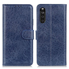 Coque Portefeuille Livre Cuir Etui Clapet A04D pour Sony Xperia 10 III Bleu