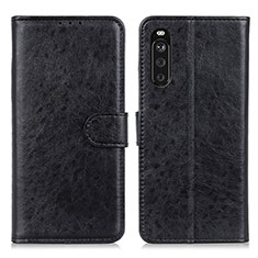 Coque Portefeuille Livre Cuir Etui Clapet A04D pour Sony Xperia 10 III Lite Noir