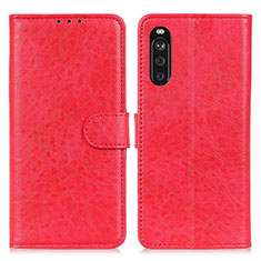 Coque Portefeuille Livre Cuir Etui Clapet A04D pour Sony Xperia 10 III Rouge