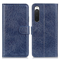 Coque Portefeuille Livre Cuir Etui Clapet A04D pour Sony Xperia 10 IV SO-52C Bleu