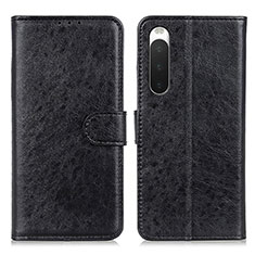 Coque Portefeuille Livre Cuir Etui Clapet A04D pour Sony Xperia 10 IV SO-52C Noir