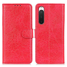 Coque Portefeuille Livre Cuir Etui Clapet A04D pour Sony Xperia 10 IV SO-52C Rouge