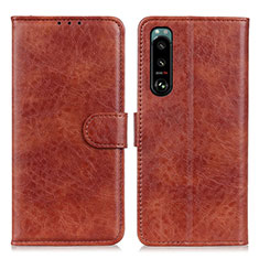 Coque Portefeuille Livre Cuir Etui Clapet A04D pour Sony Xperia 5 III Marron