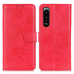 Coque Portefeuille Livre Cuir Etui Clapet A04D pour Sony Xperia 5 III Rouge