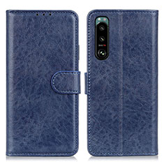 Coque Portefeuille Livre Cuir Etui Clapet A04D pour Sony Xperia 5 III SO-53B Bleu