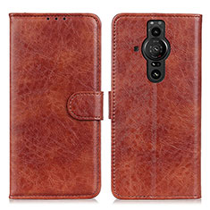 Coque Portefeuille Livre Cuir Etui Clapet A04D pour Sony Xperia PRO-I Marron