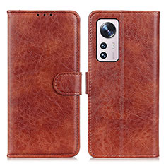 Coque Portefeuille Livre Cuir Etui Clapet A04D pour Xiaomi Mi 12 5G Marron