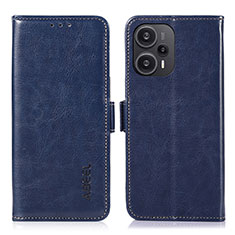 Coque Portefeuille Livre Cuir Etui Clapet A04D pour Xiaomi Poco F5 5G Bleu