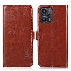 Coque Portefeuille Livre Cuir Etui Clapet A04D pour Xiaomi Poco F5 5G Marron