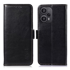 Coque Portefeuille Livre Cuir Etui Clapet A04D pour Xiaomi Poco F5 5G Noir