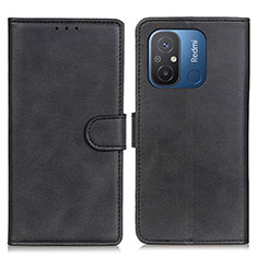 Coque Portefeuille Livre Cuir Etui Clapet A04D pour Xiaomi Redmi 12C 4G Noir